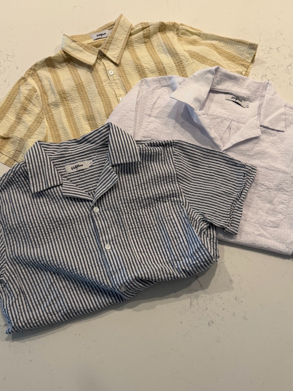 Vatpave Casual Men’s Short Sleeve Slim Cuban Collar Button-Ups